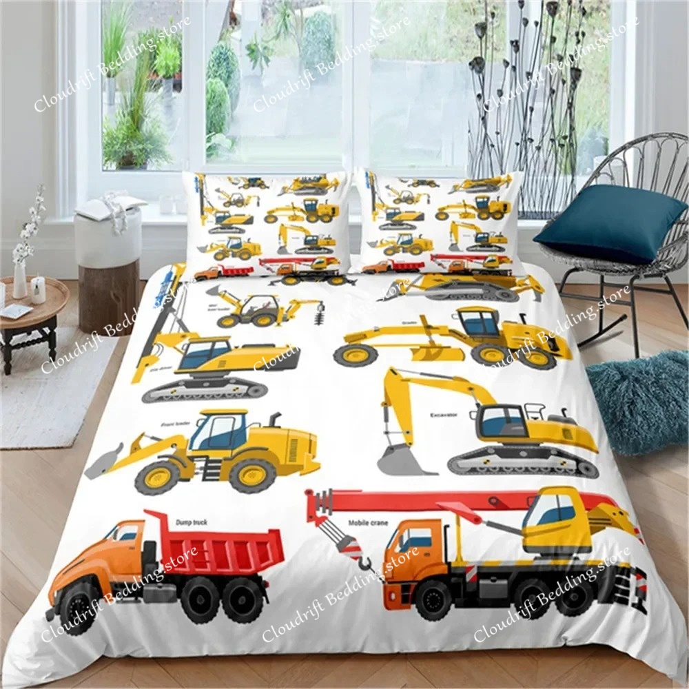 3D Printing Excavator - Juego de Ropa de Cama con