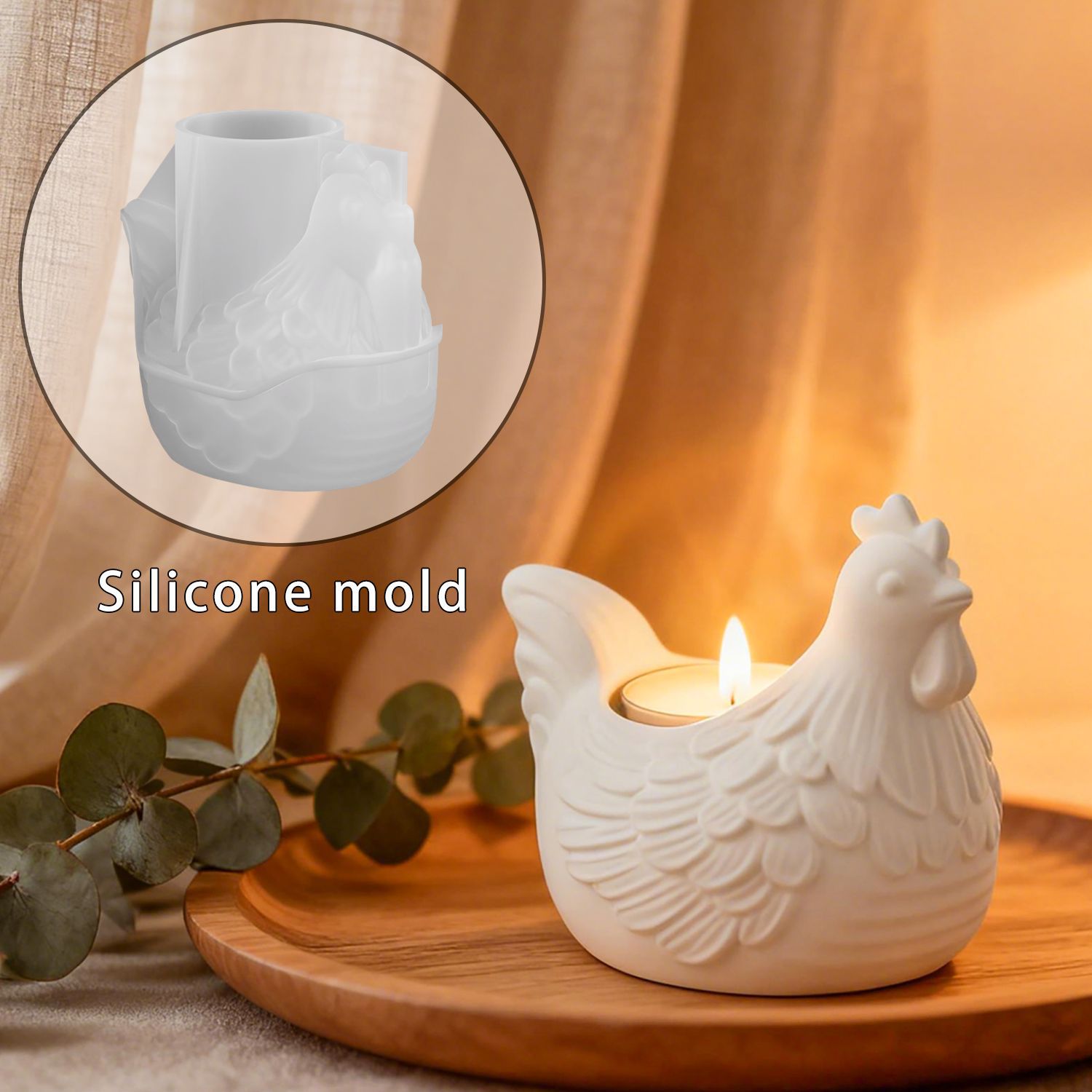 3D Printing With Silicone - Portavelas de pollo pequeño 3D DIY,