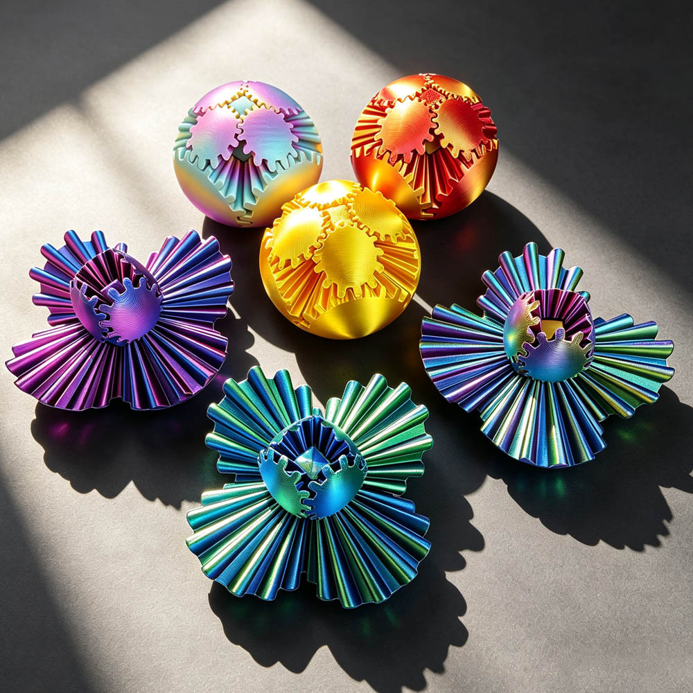 3D Printing Gif - Juguete creativo con forma de engranaje