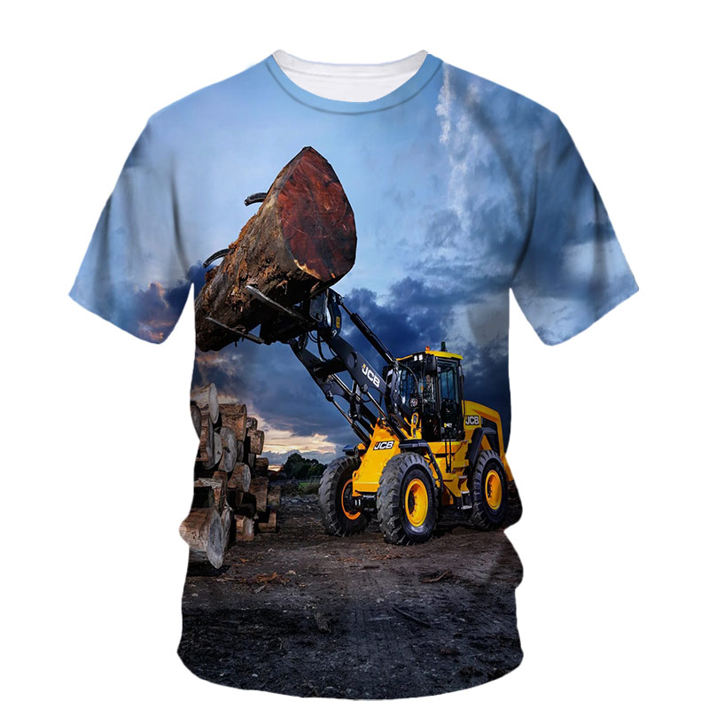 3D Printing Excavator - Camiseta estampada de excavadora de registro