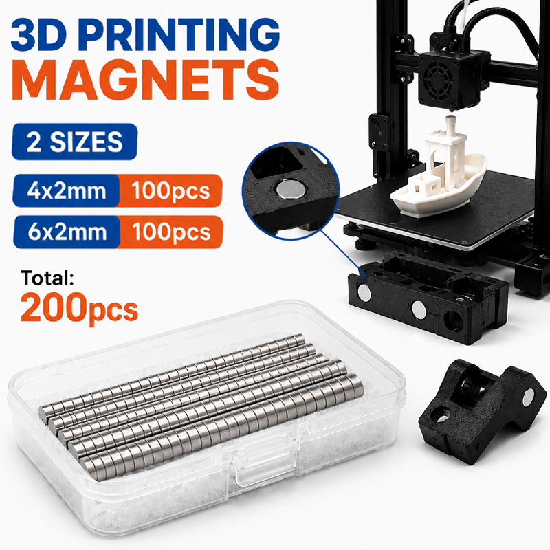 Enclosure 3D Printing - Kit de 200 Imanes para Impresión