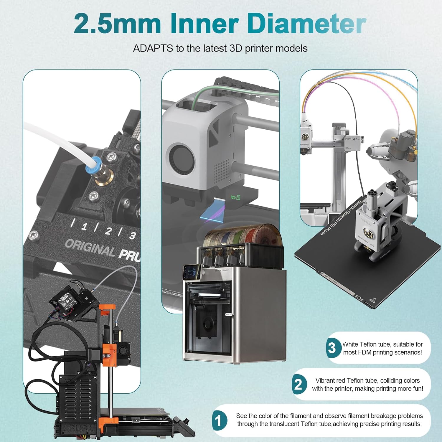 Tubo de PTFE para Bambu Lab P1 - 3D Printing Cnc reseña y precio