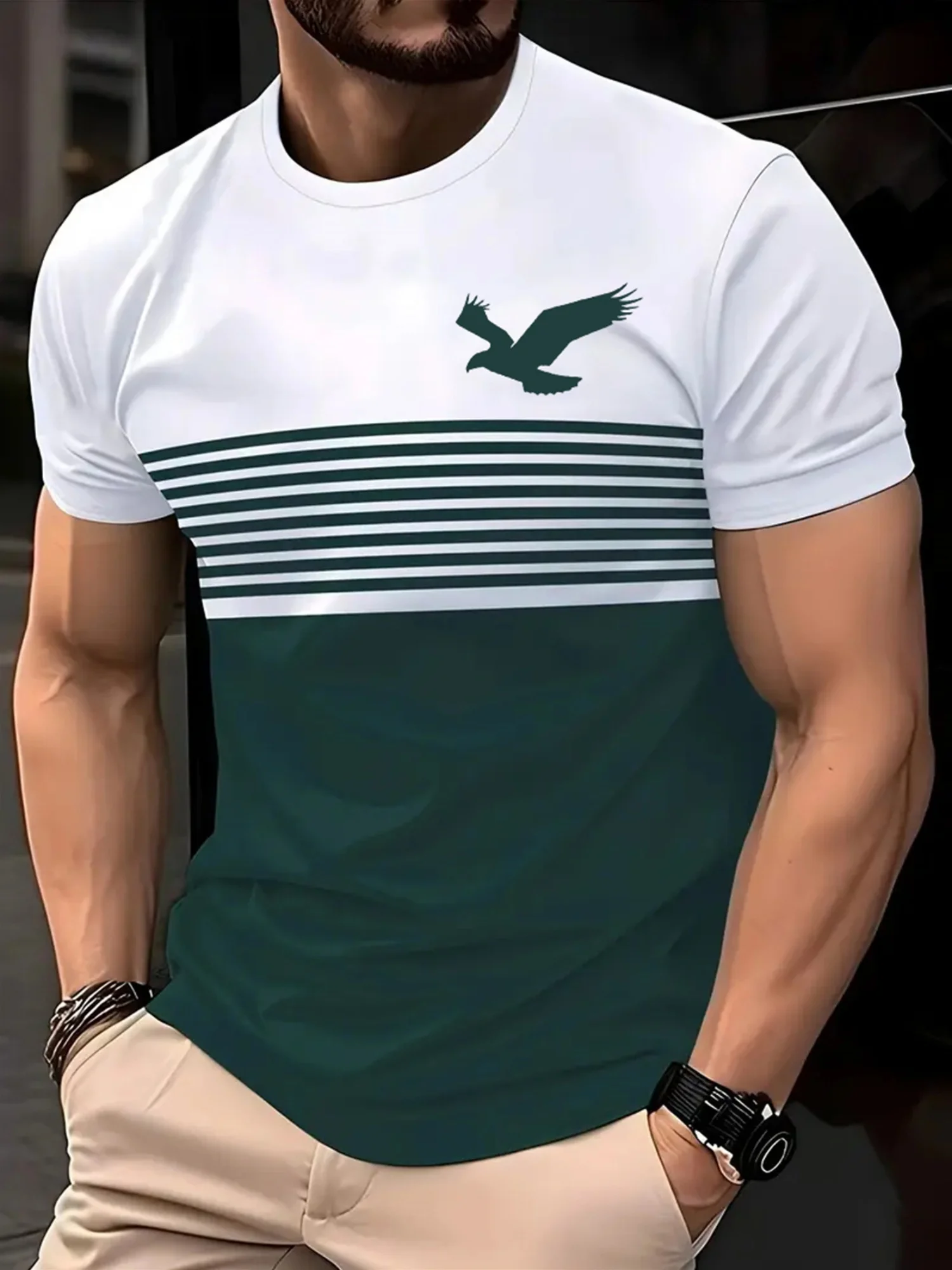 Camiseta de hombre con estampa - 3D Printing Eagle reseña y precio