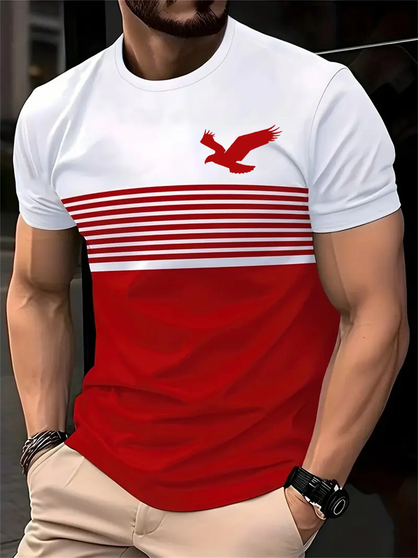 Camiseta de hombre con estampa - 3D Printing Eagle reseña y precio